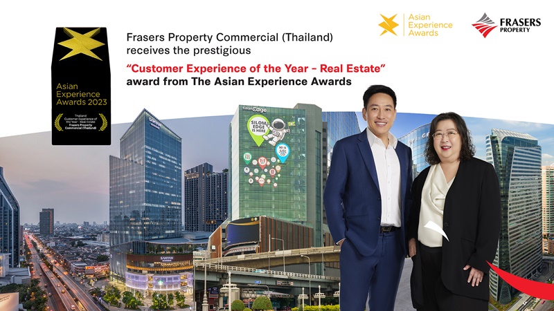Frasers Property Commercial (Thailand) receives the prestigious “Customer Experience of the Year – Real Estate” award from The Asian Experience Awards